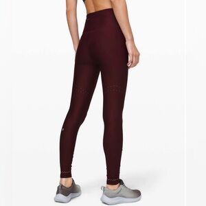 Lululemon Zoned-in Leggings High-Rise 27” in Garnet